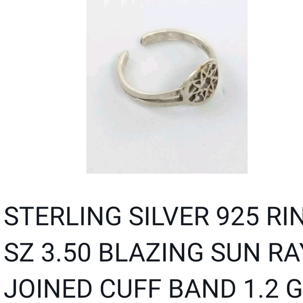 Blazing Sun Toe Ring .925 Adjustable Sterling Sil… - image 4